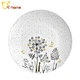 Grey Fake Gold Flower Dessert Plate